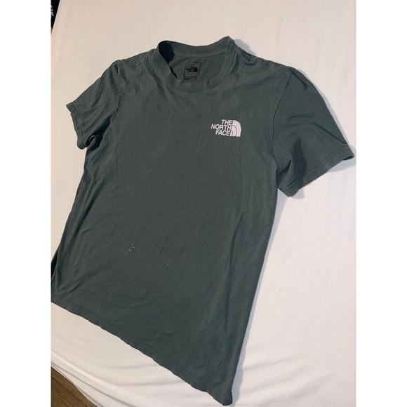 The North Face Mens XL Graphic T-Shirt Sage Green Never Stop Exploring Logo Tee - Picture 4 of 5
